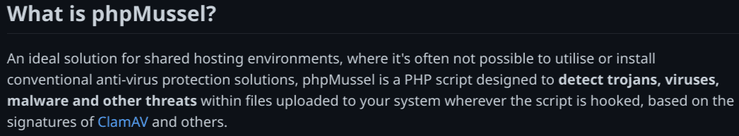 ②PHPベースアンチマルウェアソリューション「phpMussel」