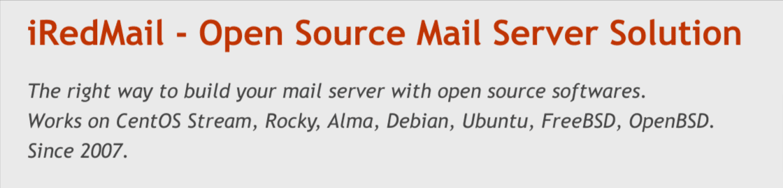 ①フル機能メールサーバ「iRedMail」